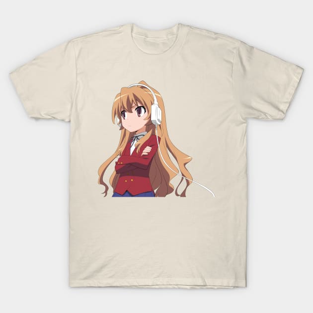 ToraDora Taiga Headphones T-Shirt by KokoroPopShop